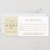 Modern Simple Beige Business Logo Gift Certificate (正面)
