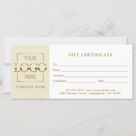 Modern Simple Beige Business Logo Gift Certificate