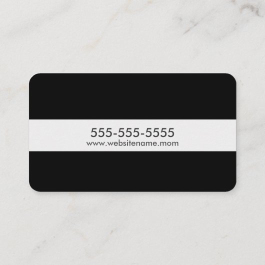 Modern Simple Black コーリングカード (裏面)