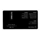 Modern Simple Black 2 OZ Dropper Bottle Label ラベル (正面)