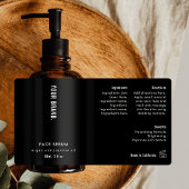 Modern Simple Black 2 OZ Dropper Bottle Label ラベル
