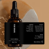Modern Simple Black 2 OZ Dropper Bottle Label ラベル