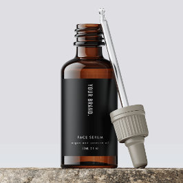 Modern Simple Black 2 OZ Dropper Bottle Label ラベル