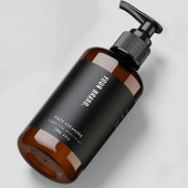 Modern Simple Black 4 OZ Cosmetic Bottle Label 長方形シール