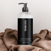 Modern Simple Black 4 OZ Cosmetic Bottle Label 長方形シール