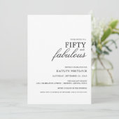 Modern Simple Black 50 and Fabulous Birthday Party 招待状 (スタンド正面)