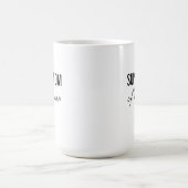 Modern Simple Black and White Script Supermom コーヒーマグカップ (中央)