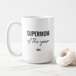 Modern Simple Black and White Script Supermom コーヒーマグカップ