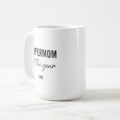 Modern Simple Black and White Script Supermom コーヒーマグカップ (正面左)
