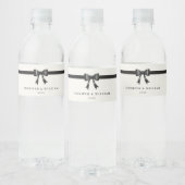 Modern Simple Black Bow Personalized water bottle  ペットボトルラベル (ボトル)