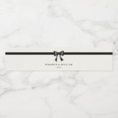 Modern Simple Black Bow Personalized water bottle  ペットボトルラベル (シングルラベル)