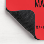 Modern Simple Black Red Minimalist Bold Text Name マウスパッド (コーナー)