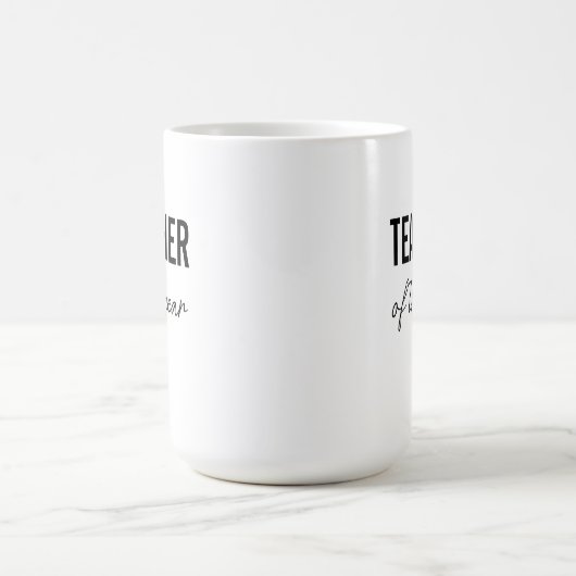 Modern Simple Black Script Personalized Teacher コーヒーマグカップ (中央)