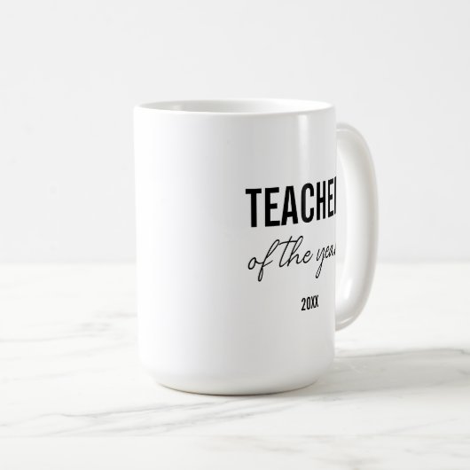 Modern Simple Black Script Personalized Teacher コーヒーマグカップ (正面右)