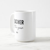 Modern Simple Black Script Personalized Teacher コーヒーマグカップ (正面左)