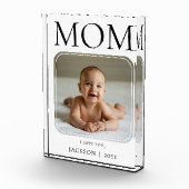 Modern Simple Black Typography I Love You Mom フォトブロック (右)