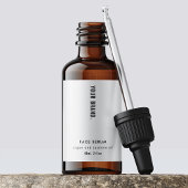 Modern Simple Black White 2oz Dropper Bottle Label ラベル
