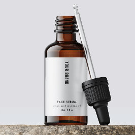 Modern Simple Black White 2oz Dropper Bottle Label ラベル