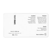 Modern Simple Black White 2oz Dropper Bottle Label ラベル (正面)