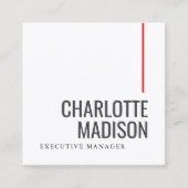 Modern Simple Black White Trendy Minimalist Plain  スクエア名刺 (正面)