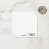 Modern Simple Black White Trendy Minimalist Plain  ノートカード (正面/裏面インサイチュ)