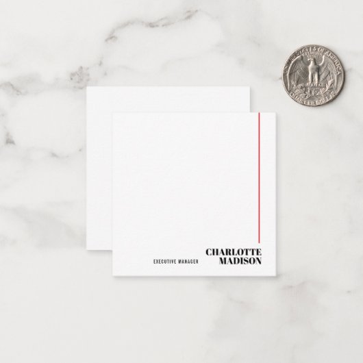 Modern Simple Black White Trendy Minimalist Plain ノートカード (正面/裏面インサイチュ)