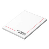 Modern Simple Black White Trendy Minimalist Plain ノートパッド (回転)