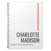 Modern Simple Black White Trendy Minimalist Plain  ノートブック (正面)