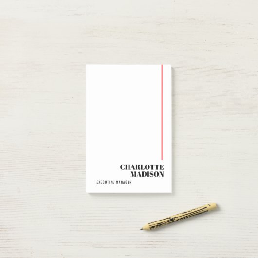 Modern Simple Black White Trendy Minimalist Plain  ポストイット (デスク上)