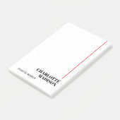 Modern Simple Black White Trendy Minimalist Plain  ポストイット (アングル)