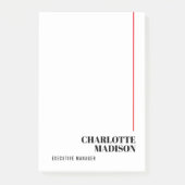 Modern Simple Black White Trendy Minimalist Plain  ポストイット (正面)