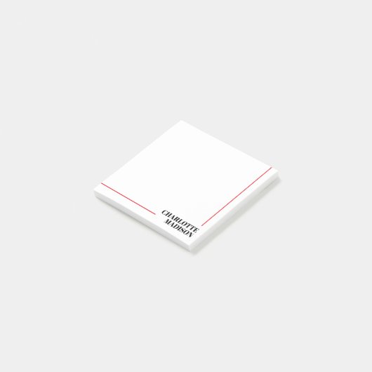 Modern Simple Black White Trendy Minimalist Plain  ポストイット (アングル)