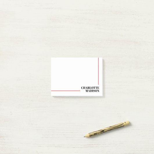 Modern Simple Black White Trendy Minimalist Plain  ポストイット (デスク上)