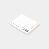 Modern Simple Black White Trendy Minimalist Plain  ポストイット (アングル)