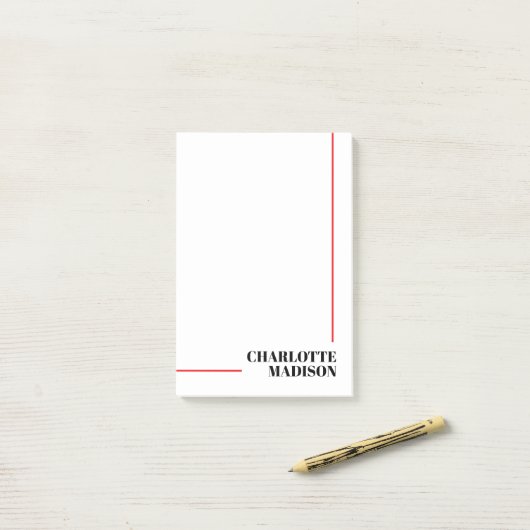 Modern Simple Black White Trendy Minimalist Plain  ポストイット (デスク上)