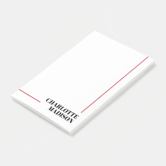 Modern Simple Black White Trendy Minimalist Plain  ポストイット (アングル)