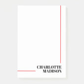 Modern Simple Black White Trendy Minimalist Plain  ポストイット (正面)