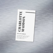 Modern Simple Black White Trendy Minimalist Plain  マグネット名刺 (インサイチュ)