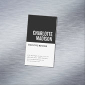 Modern Simple Black White Trendy Minimalist Plain  マグネット名刺 (インサイチュ)