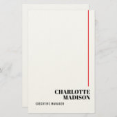 Modern Simple Black White Trendy Minimalist Plain  便箋 (正面/裏面)