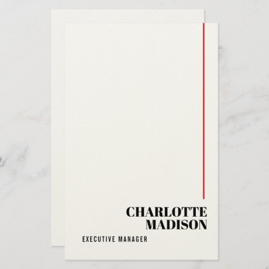 Modern Simple Black White Trendy Minimalist Plain  便箋 (正面/裏面)