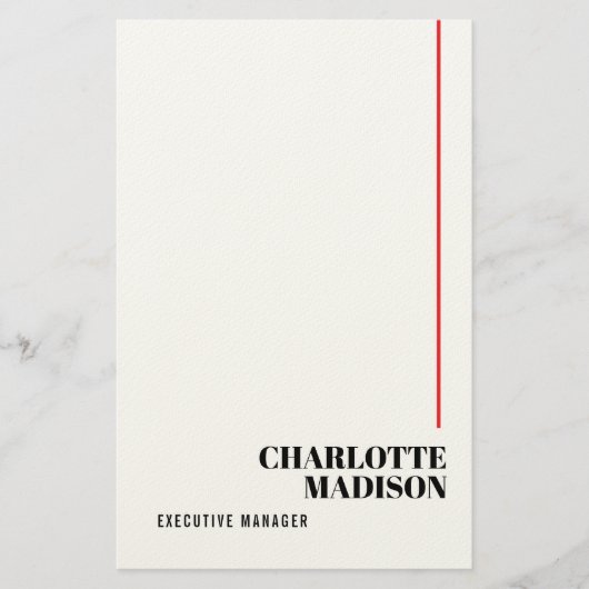 Modern Simple Black White Trendy Minimalist Plain  便箋 (正面)