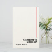 Modern Simple Black White Trendy Minimalist Plain  便箋 (スタンド正面)