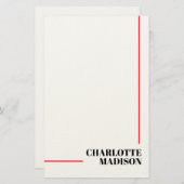 Modern Simple Black White Trendy Minimalist Plain  便箋 (正面/裏面)