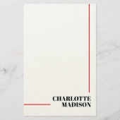 Modern Simple Black White Trendy Minimalist Plain  便箋 (正面)