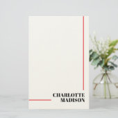 Modern Simple Black White Trendy Minimalist Plain  便箋 (スタンド正面)