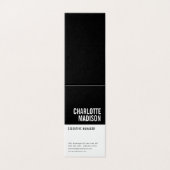 Modern Simple Black White Trendy Minimalist Plain  名刺 (外部フラット)
