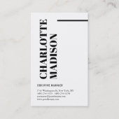 Modern Simple Black White Trendy Minimalist Plain  名刺 (正面)