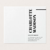 Modern Simple Black White Trendy Minimalist Plain  名刺 (外部フラット)