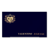 Modern Simple blue navy Minimalist Professional  マグネット名刺 (正面)